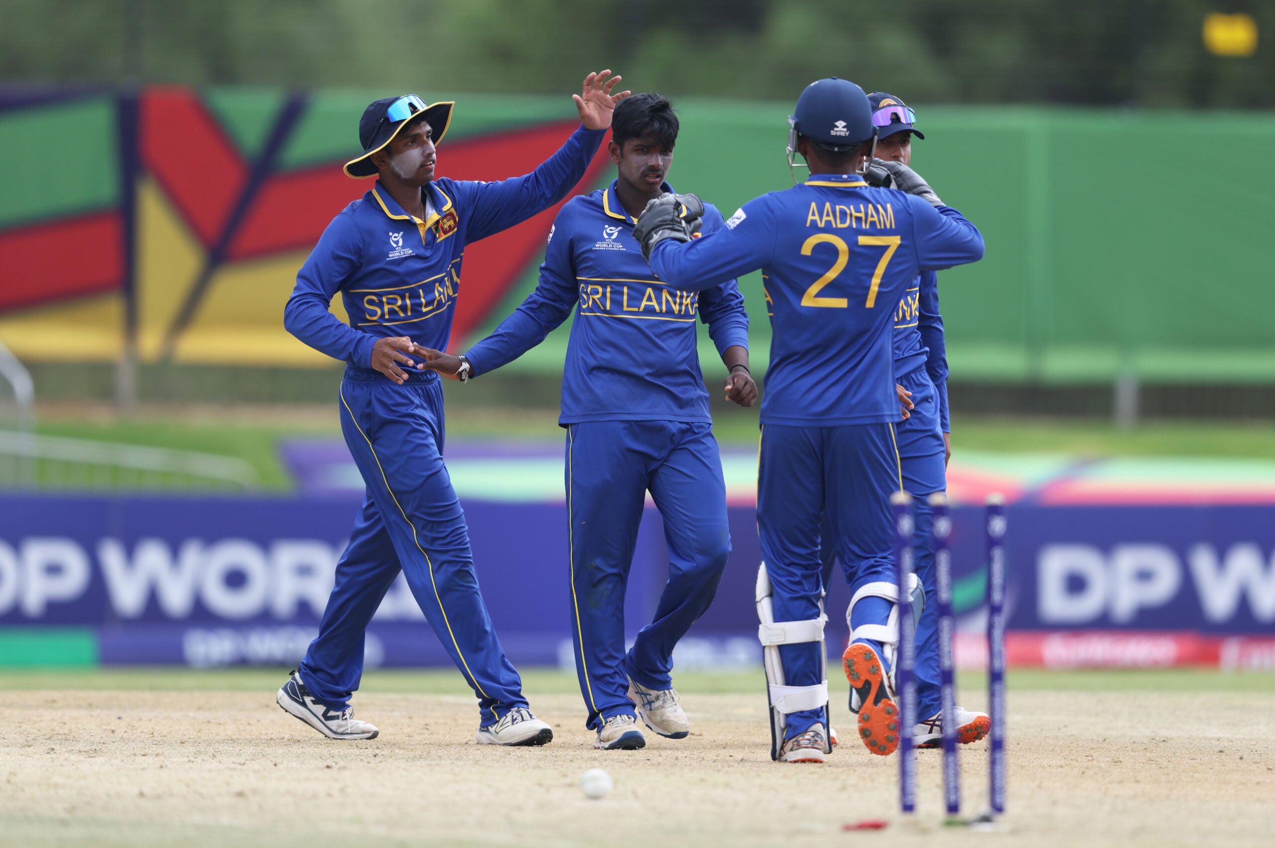 Sri Lanka U-19 team qualifies for the Super 6 round.